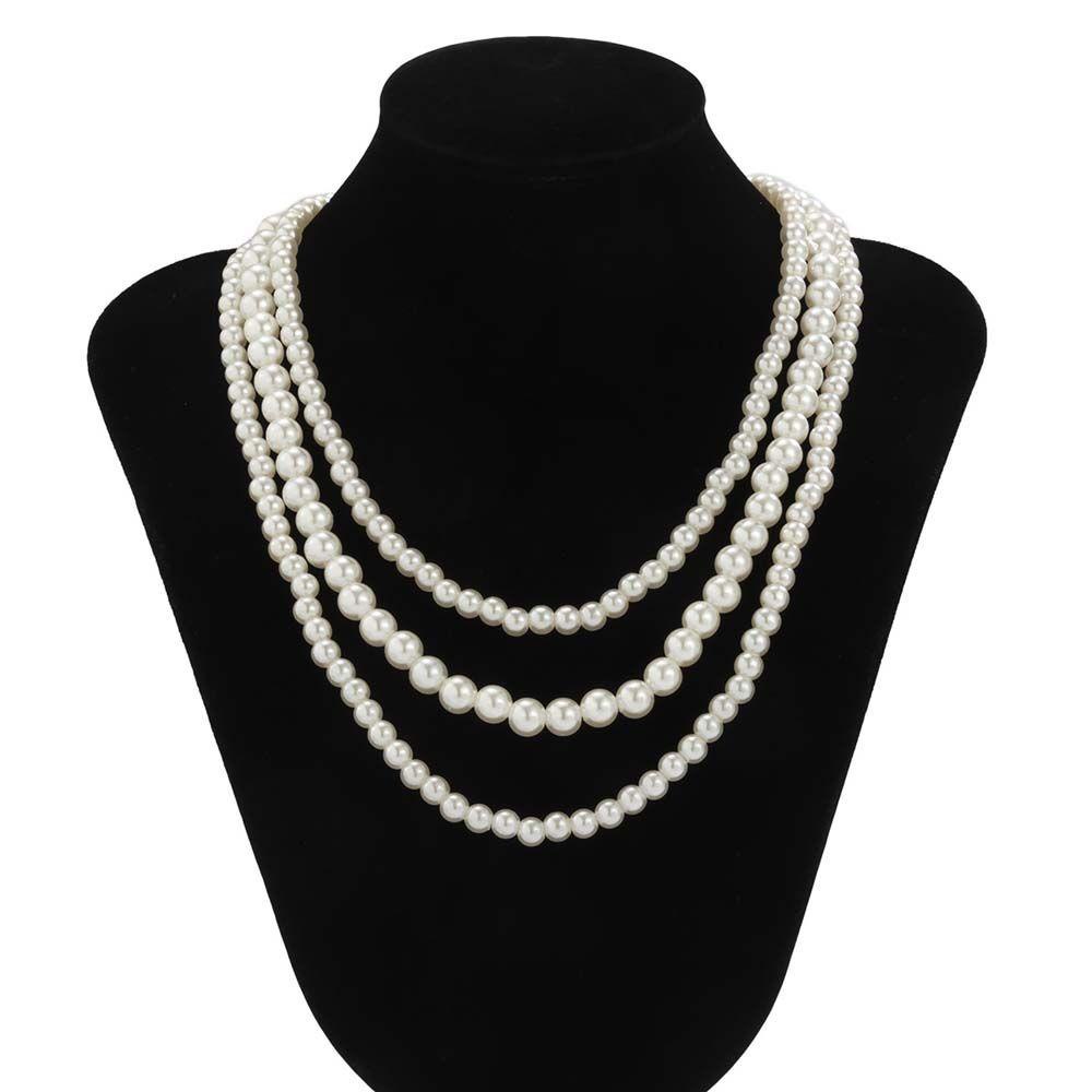 Mxbeauty Kalung Mutiara Kreatif Sederhana Perhiasan Pria Perhiasan Pesta Kepribadian Gentleman Style Stacking Neckchain