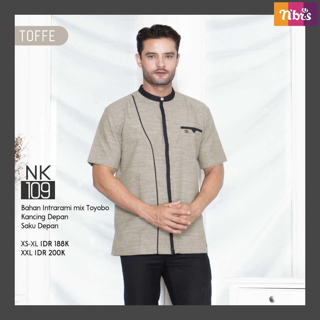 Nibras Koko NK 109 Kemeja Polos Bahan Intaramis Mix Toyobo Atasan Pria Muslim Casual