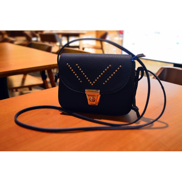 TAS SLEMPANG KULIT IMPORT navi