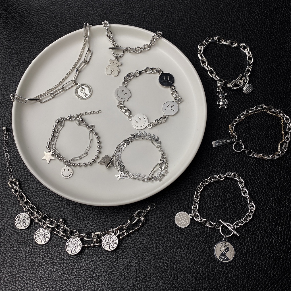 Gelang Bahan Titanium Steel Gaya Hip Hop Untuk Pria Dan Wanita