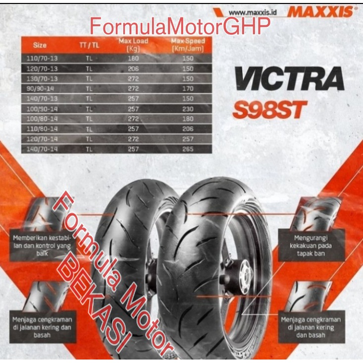 140/70-14 Ban Maxxis Victra S98 ST Dual Compound - Ban Belakang Motor Aerox XMAX Ring 14