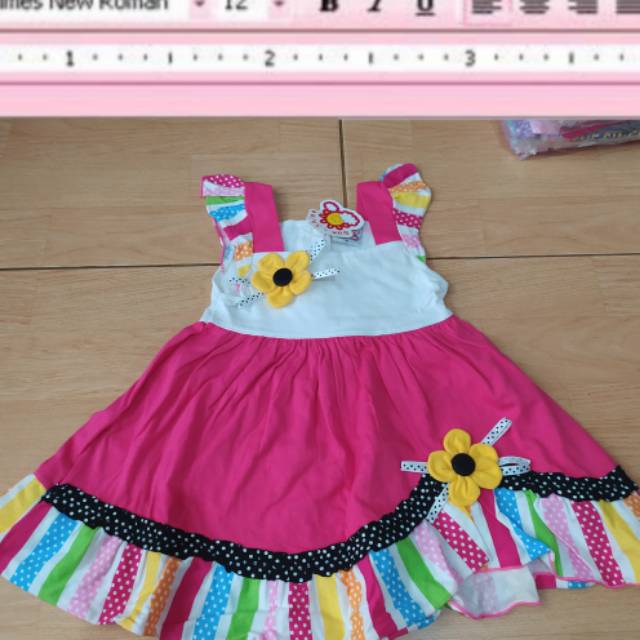 Dress Anak perempuan Sun Shine Size M/L 12 - 18 bulan