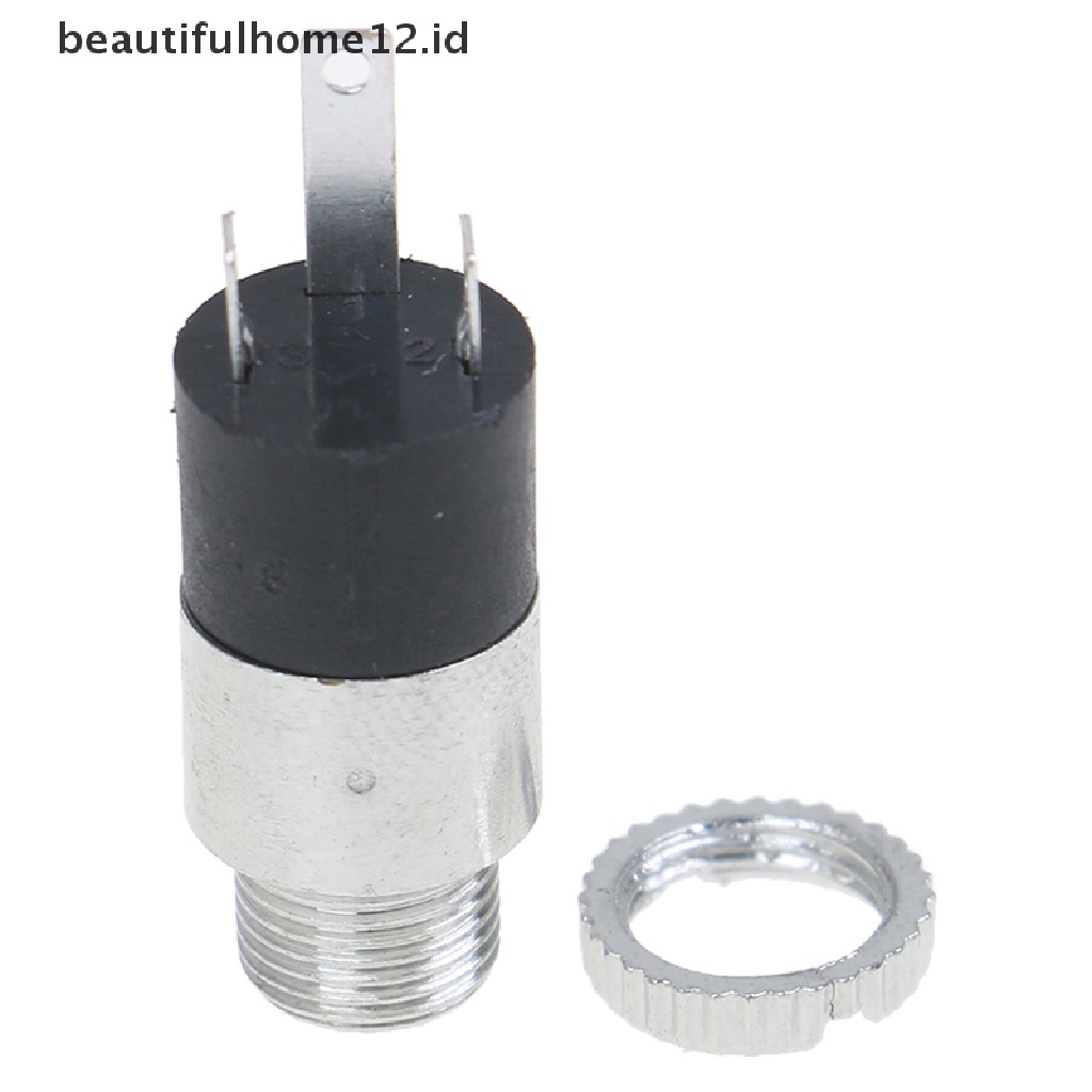 【beautifulhome12.id】 5Pcs Silver PJ392 3.5mm Stereo Female Audio Headphone Connector Jack Socket Plug .