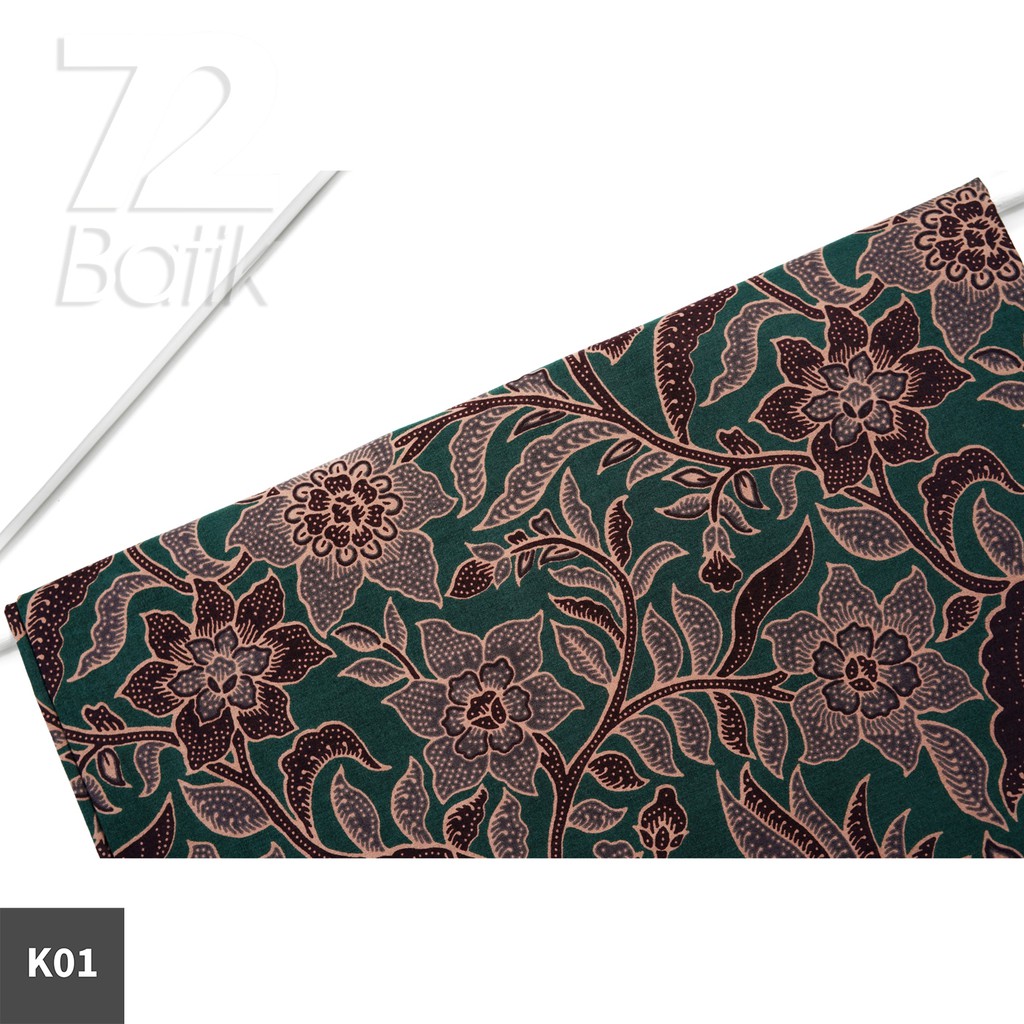 KAIN BATIK PREMIUM Bahan Katun Motif Kembang Sekar Warna Hijau Ijo Hitam 721480 Cap 72 Jarik Jarit Samping Kebat Panjang Batik Katun Modern Premium Bahan Seragam Batik Pernikahan Kantor Keluarga Murah Kamen Jadi Batik Bali Lembaran