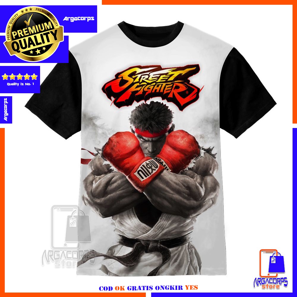 Baju Kaos Anak 3D Baju Anak Street Fighter Five Boxing Baju Distro -  Argacorps Store