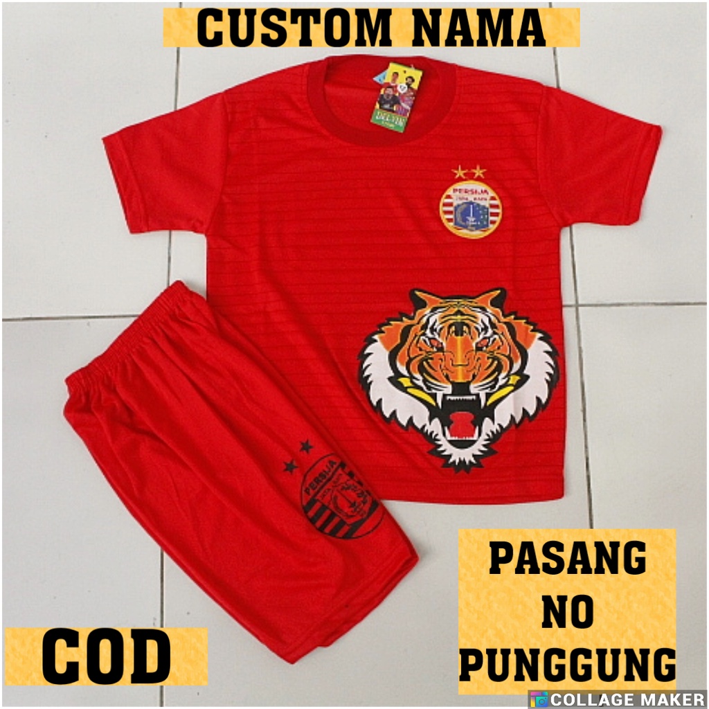 COD CUSTOM SABLON NAMA BAJU BOLA PERSIJA/SETELAN BOLA ANAK PERSIJA JAKARTA