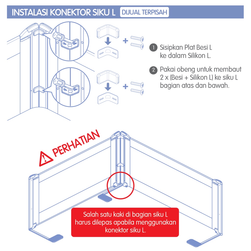 ⭐NEW⭐ Choc Chick CITY L-Connector untuk Instalasi Bedrail Pagar Pengaman Kasur Anak