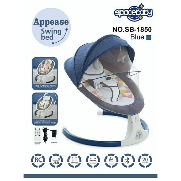 [TERMURAH BAMS] Bouncer Space Baby Exotic 10 in 1 ZX 1803 1804 1805 SB 8630 Kursi Santai Bayi Pliko Infant Seat Baby Elle BE-8318 T Mastela Fold Up Pocco Seat Kado Ultah Anak Bayi-SB 1850 Biru
