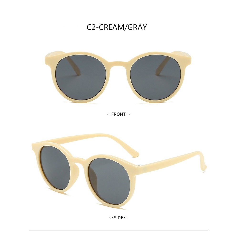 Fashion retro small round frame trend milk tea color small frame ins trend sunglasses