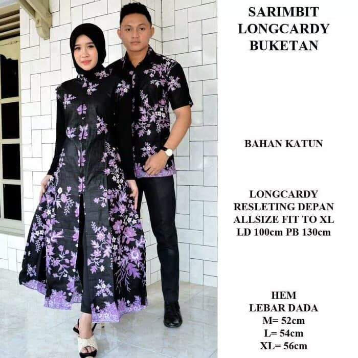 open dropship BAJU COUPLE BATIK SARIMBIT LONGCARDY BATIK BUKETAN BATIK COUPLE MODERN