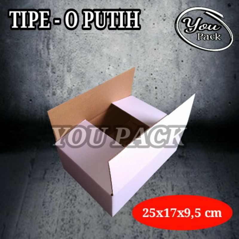 

KOTAK KARDUS TIPE-O 25X17X9,5 CM PUTIH POLOS DUS BOX PACKING