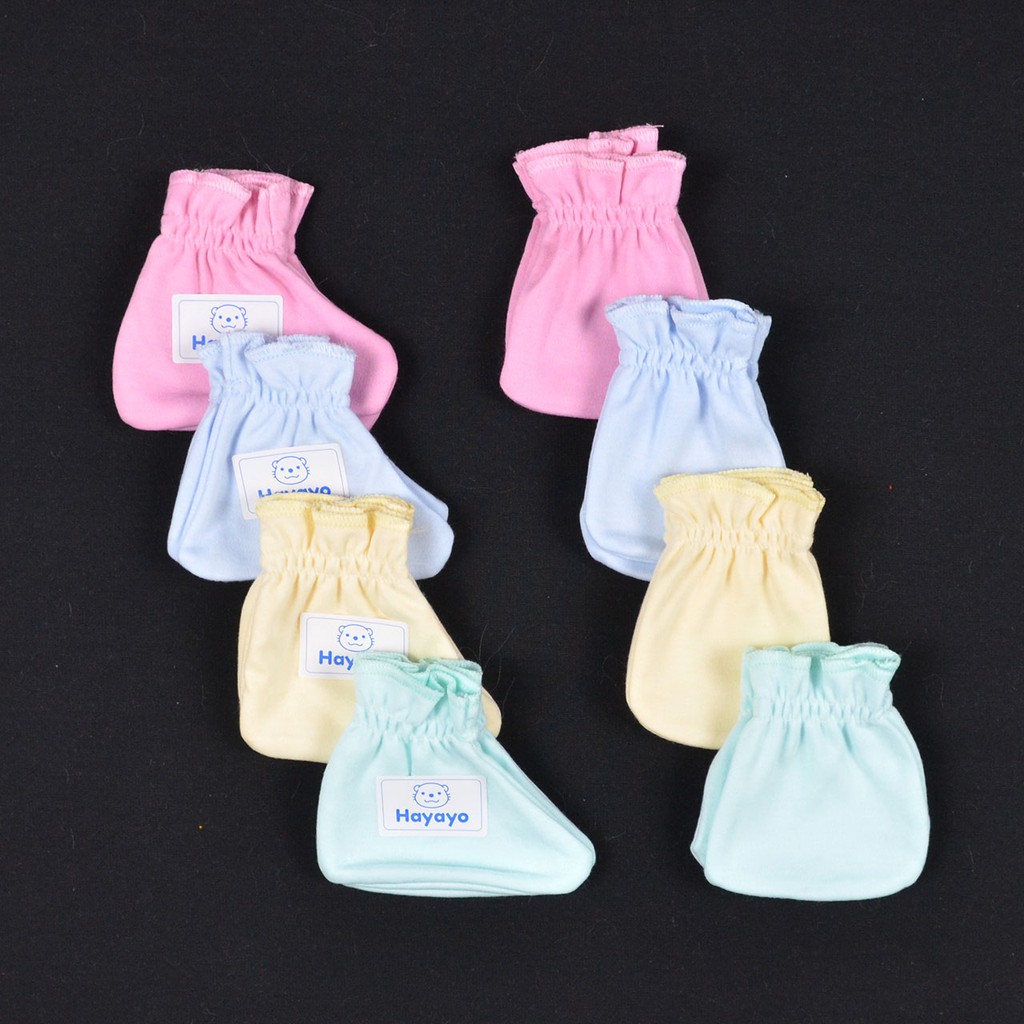 HAYAYO 1 Set Sarung  Tangan Kaos Kaki  Karet Bayi Baby 