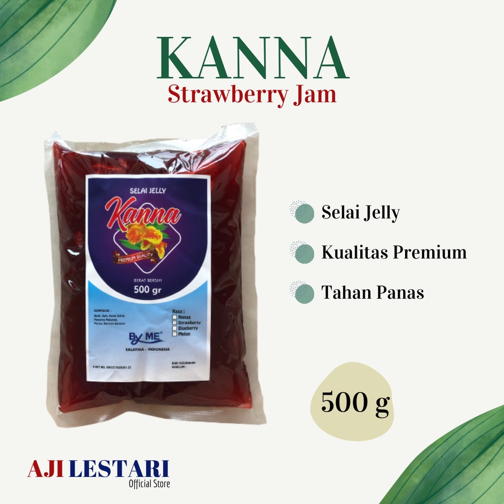 

KANNA Selai Jelly Premium 500 Gram Rasa Strawberry - Filling Jam Selai Isian Olesan Roti