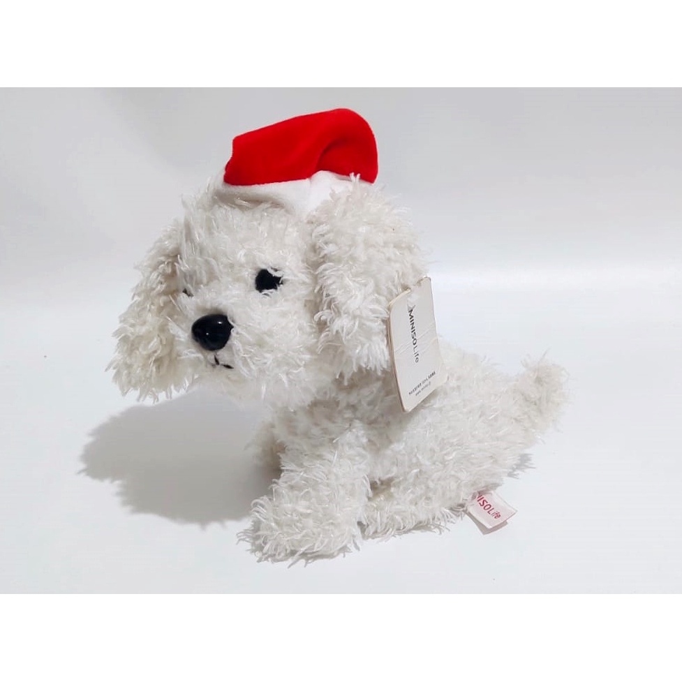 Boneka Anjing Miniso Life Santa Dog Miniso Plush Doll Original