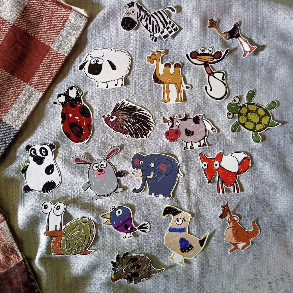 

Animal Drawing Waterproof sticker / Sticker Aesthetic / Sticker Journal / Stiker Jurnal / Alat Tulis