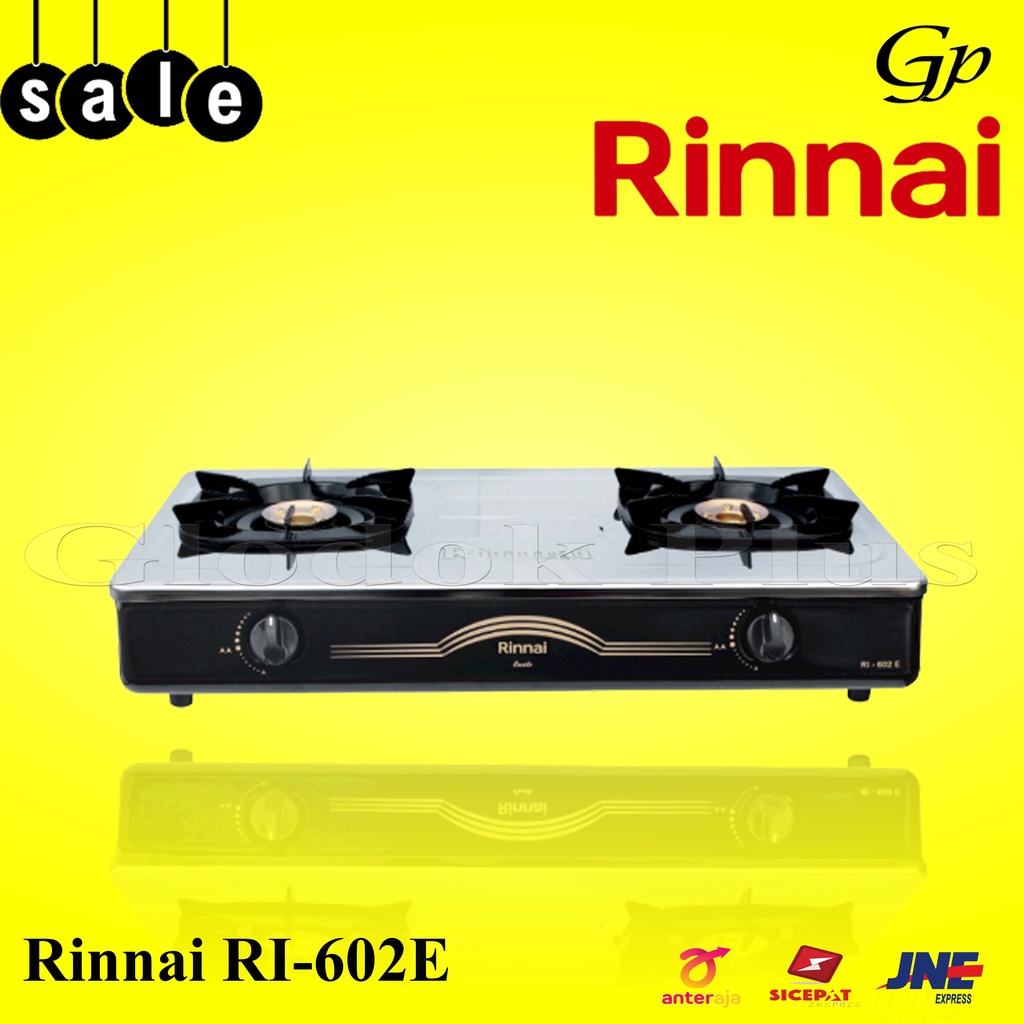 Rinnai ri-602e Kompor Gas 2 Tungku RI602e Api 602 e rinai stainless ri602