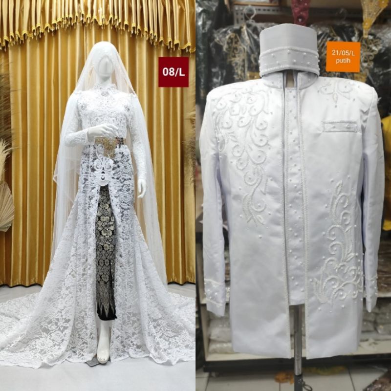 COUPLE KEBAYA AKAD ELISAP MEWAH/BAJU PENGANTIN MODERN | GAUN SLIM/GAUN BARBY/GAUN WEDING 2021 ni