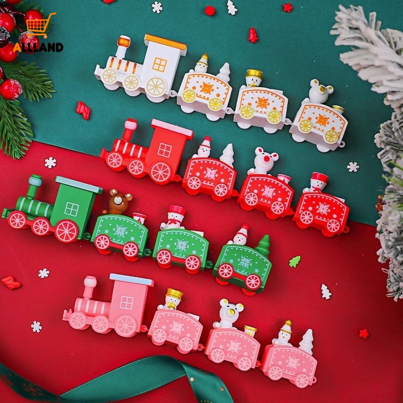 Ornamen Kereta Mini Bahan Plastik Untuk Dekorasi Kue Natal