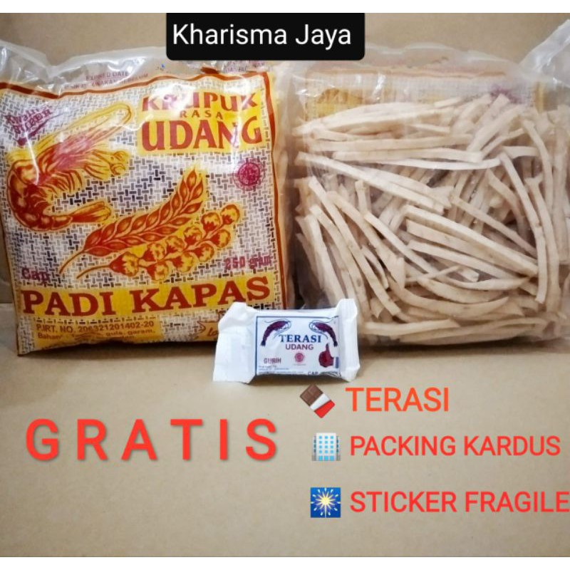 

KRUPUK UDANG STIK PADI KAPAS KHAS CIREBON/INDRAMAYU 250gram