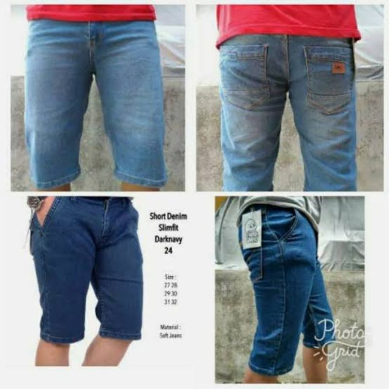 celana jeans 3/4 pria dewasa