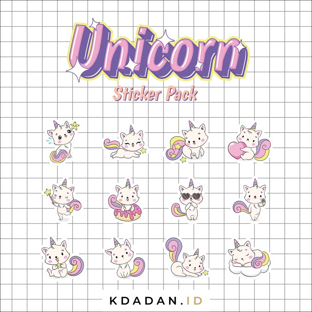 

Unicorn Sticker Mini Pack / Stiker / UNCN-002