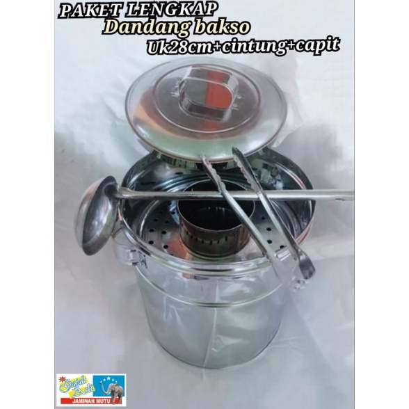 

paket lengkap Dandang bakso uk28cm+cintung+capit