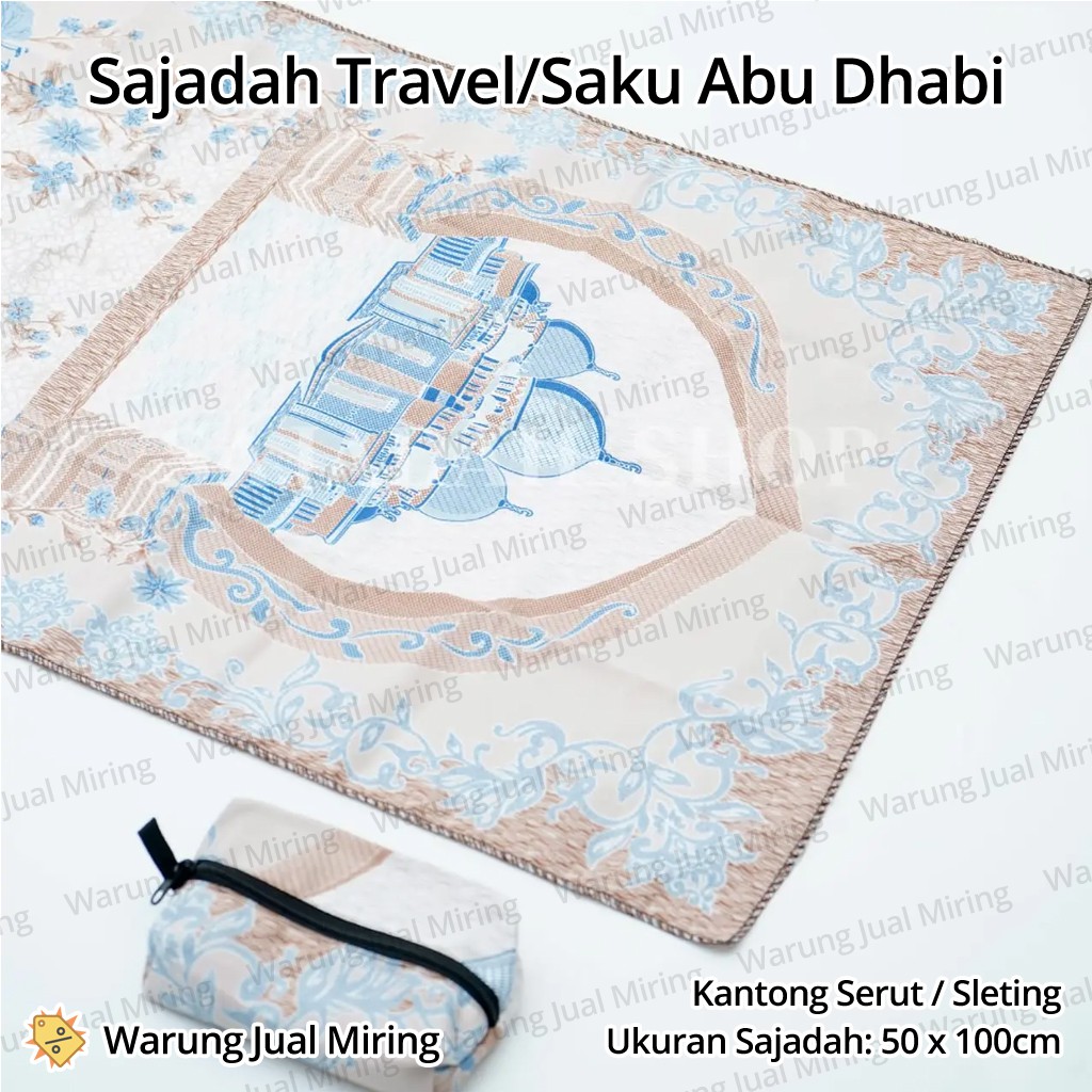 Sajadah Travel Saku Abu Dhabi Souvenir Traveling Kantong Mini Pouch Poch Tas Dompet Serut Retsleting Sleting Sejadah Karpet Tebal Murah Cewek Cowok Muslim Islam TUrki Turkey Turky Tipis RIngan Gift Hadiah Sovenir Travel Travelling Grosir Grosiran Kodian