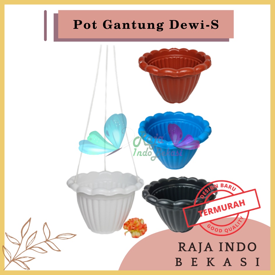 Pot Gantung Dewi S Putih Hitam Merah BataTerracota Terracotta Merah Coklat Biru Hijau Pot Gantung Renda 20 Putih Pot Bunga Gantung Murah Grosir Unik Plastik Putih