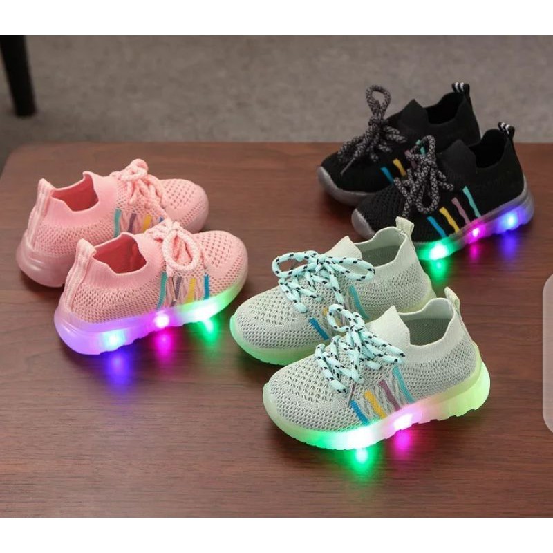 sepatu sneaker led anak cewek cowok import murah sepatu sekolah anak