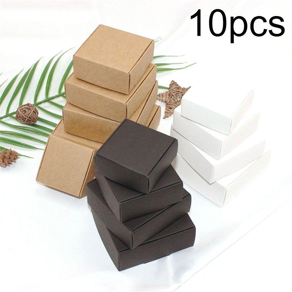 Lanfy Kraft Paper Box Mini 10pcs/lot Karton Pernikahan Permen Perhiasan Kotak Hadiah