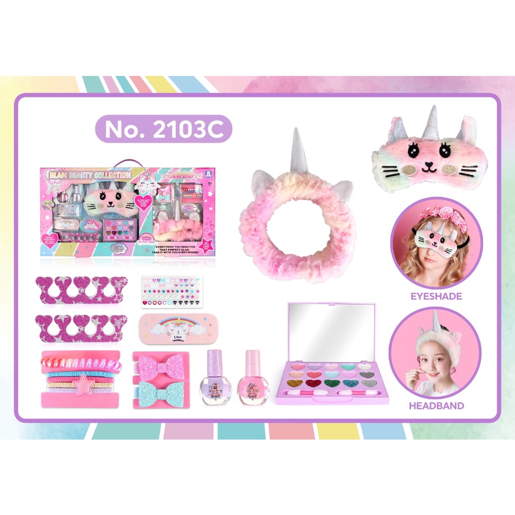 Make Up Bag Mermaid Unicorn mainan makeup alat rias anak