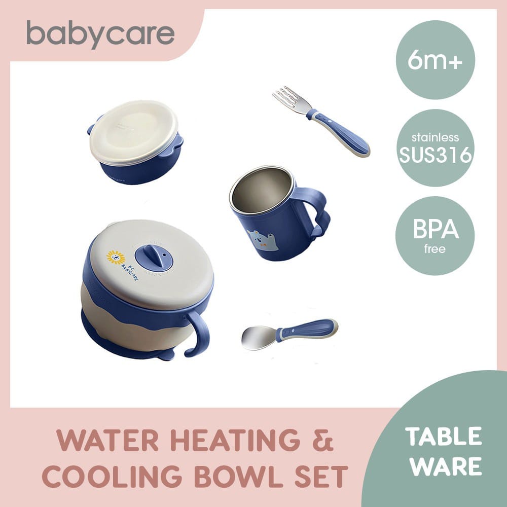 Babycare Water Heating Cooling Bowl Set 5in1(2007105) - Mangkok Makan Stainles