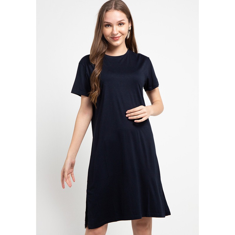 Tolliver Split T-Shirt Dress Navy
