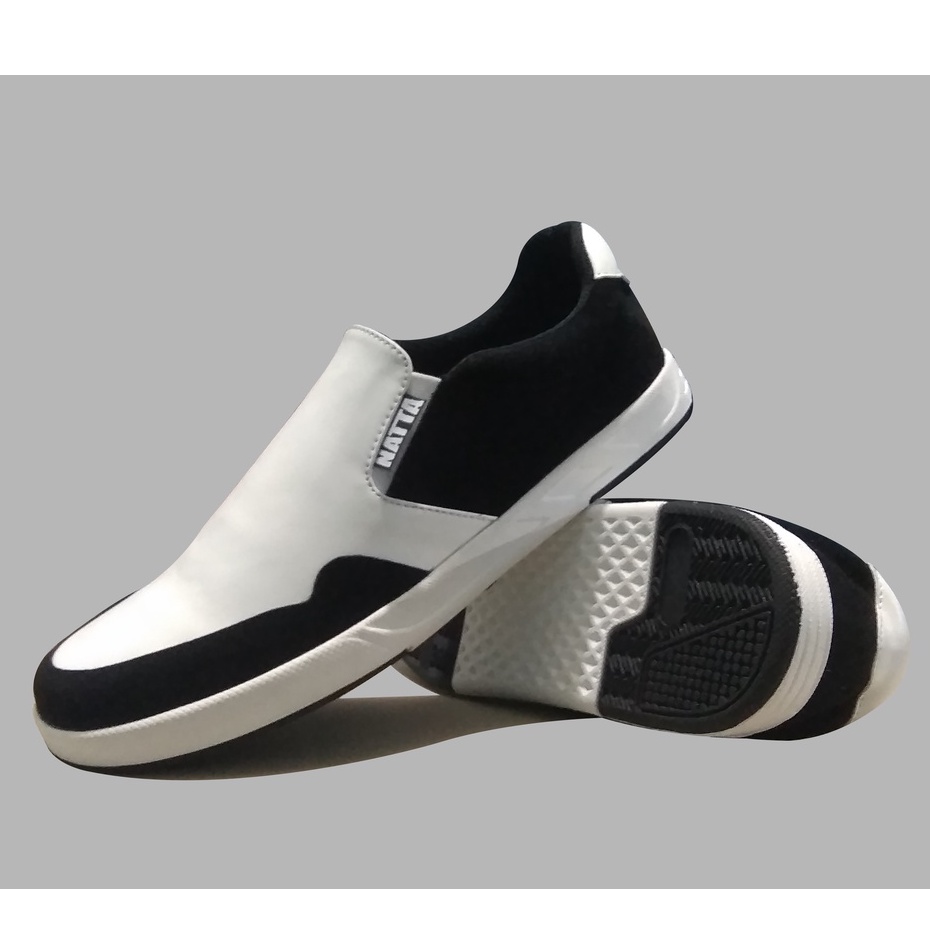 Sepatu laki laki pria sneakers tanpa tali original 100% putih keren