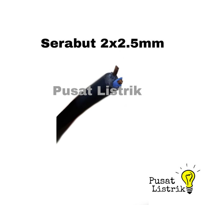 Kabel Eterna NYYHYO 2x2,5mm Serabut Hitam Harga Permeter Kabel Serabut 2x2.5mm (Harga Permeter)