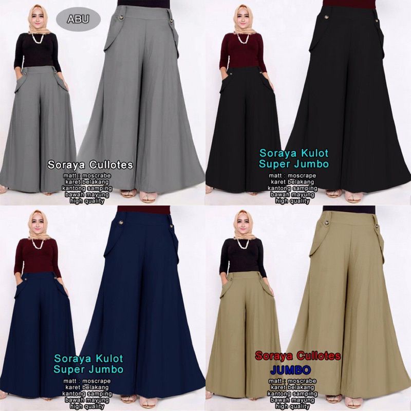 Celana Kulot Soraya / Celana Kulot Crepe Jumbo / Kulot Wanita / Kulot Jumbo / Celana Kulot Wanita / Celana Panjang Wanita / Celana Wanita