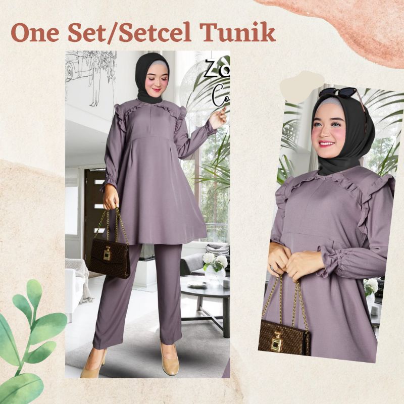 setcel/one set tunik shakila