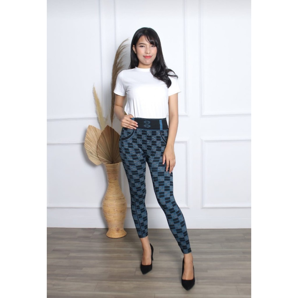 Celana / Legging Wanita Jumbo Fit to 75Kg HW Import Kotak Termurah Premium