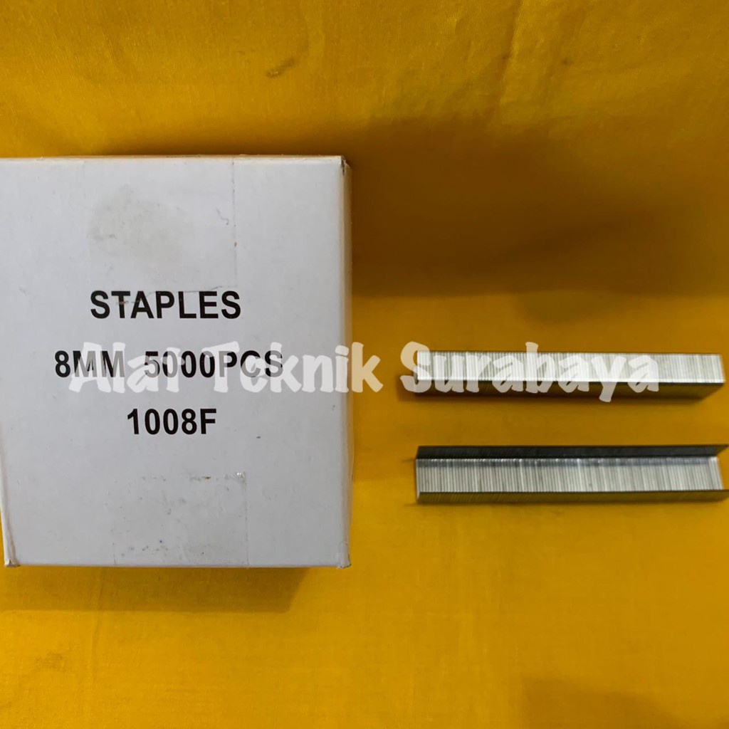 

1 KOTAK = 5000 PCS ISI STAPLES 6 MM ; 8 MM / ISI GUN TRACER TUCKER TACKER TEMBAK NAILER PAKU ANGIN BESTINDOTOOLS
