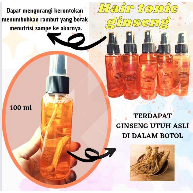 HAIR TONIC GINSENG ASLI anti rontok penumbuh rambut menyuburkan rambut penguat rambut-1