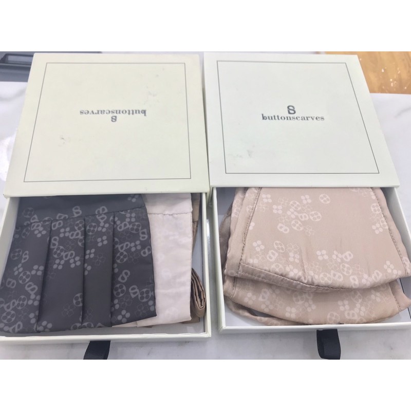 NEW  Monogram Mask Buttonscarves