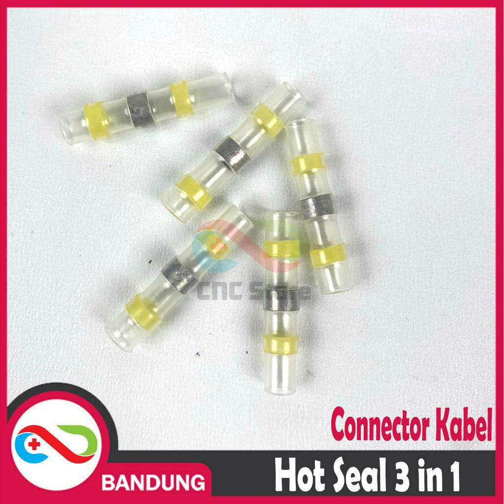 HOT SEAL WIRE CONNECTOR KABEL WATERPROOF SOLDER HEAT - KUNING 3in1