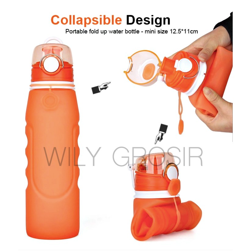 

FOLDABLE SILICONE WATER BOTTLE TUMBLR CERTIFIED BY FDA 1 LITER