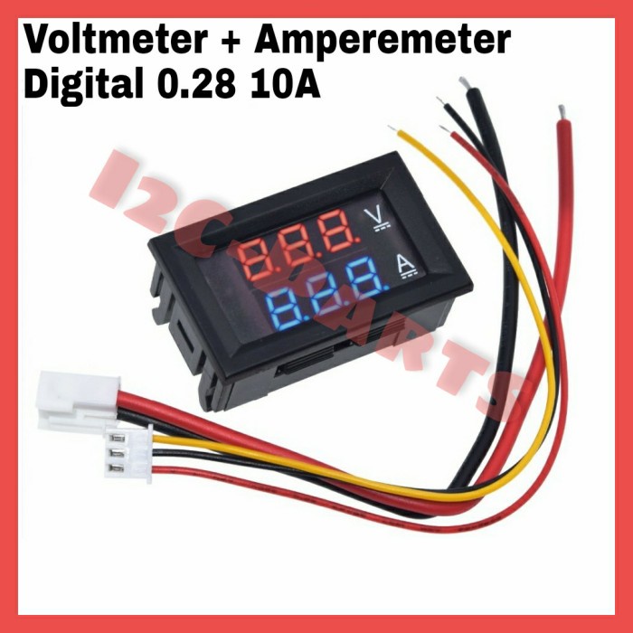 Dual Voltmeter Amperemeter DC Digital LED 0.28 100v 10A Combo Display