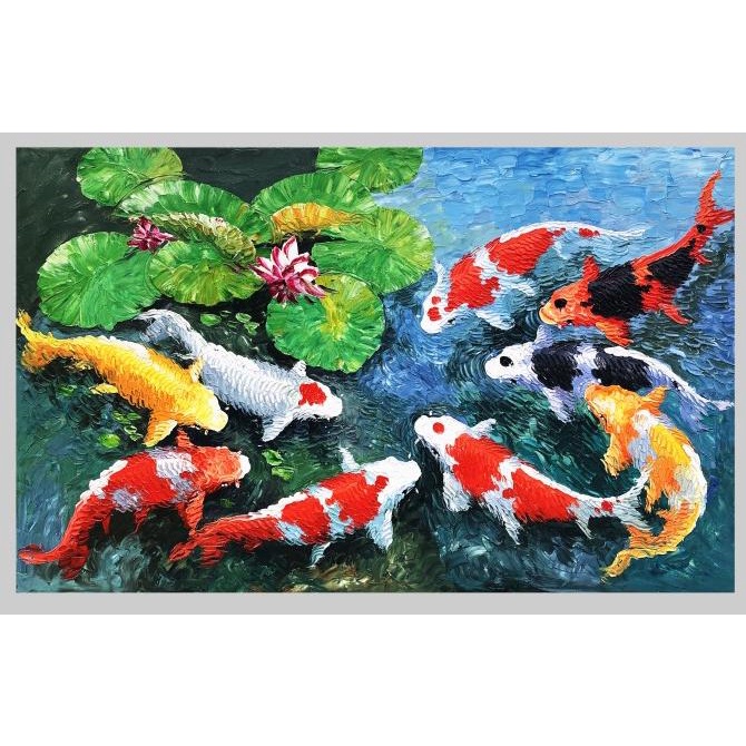 """] Lukisan Ikan Koi Timbul Palet + Bingkai