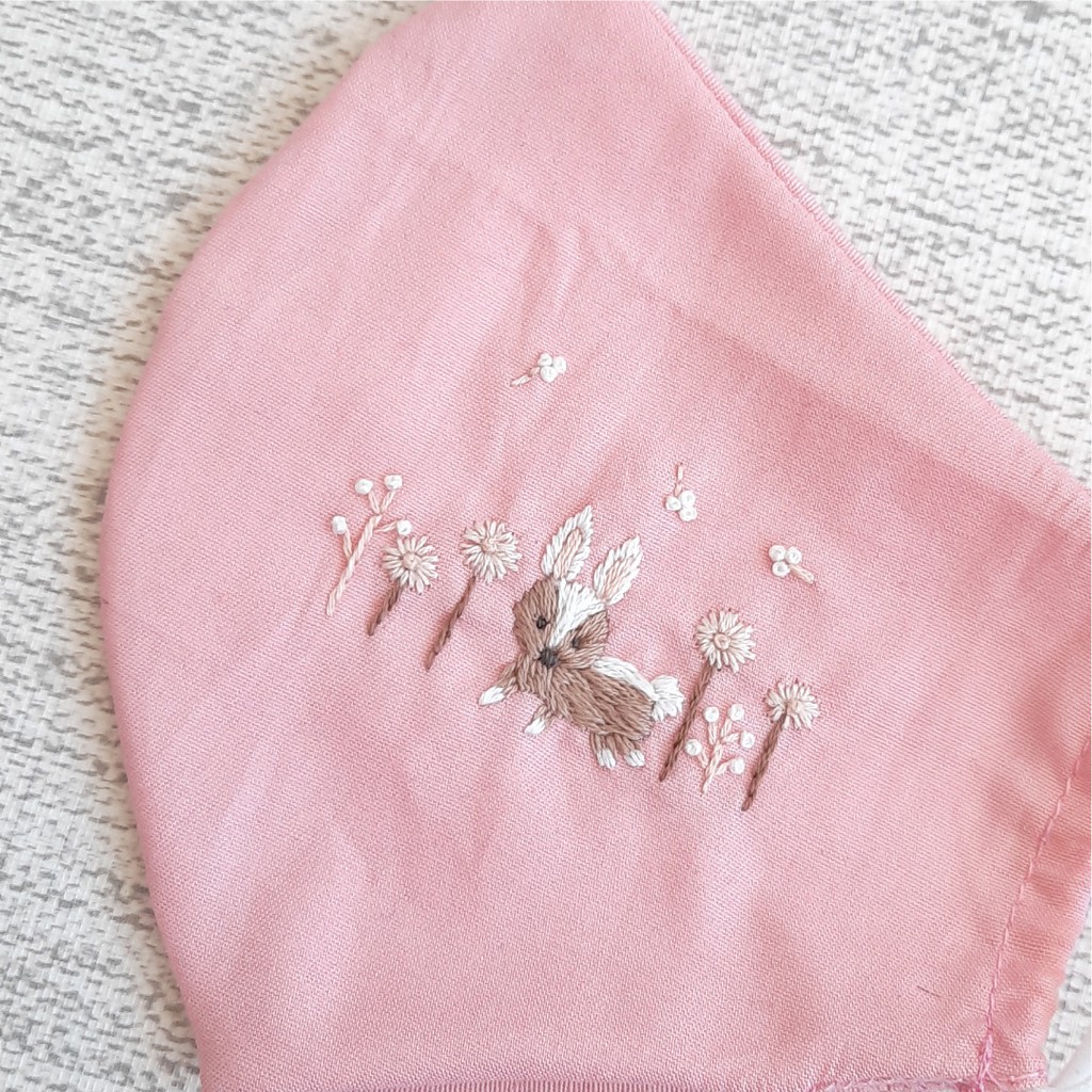 Rabbit Embroidery Kid Mask