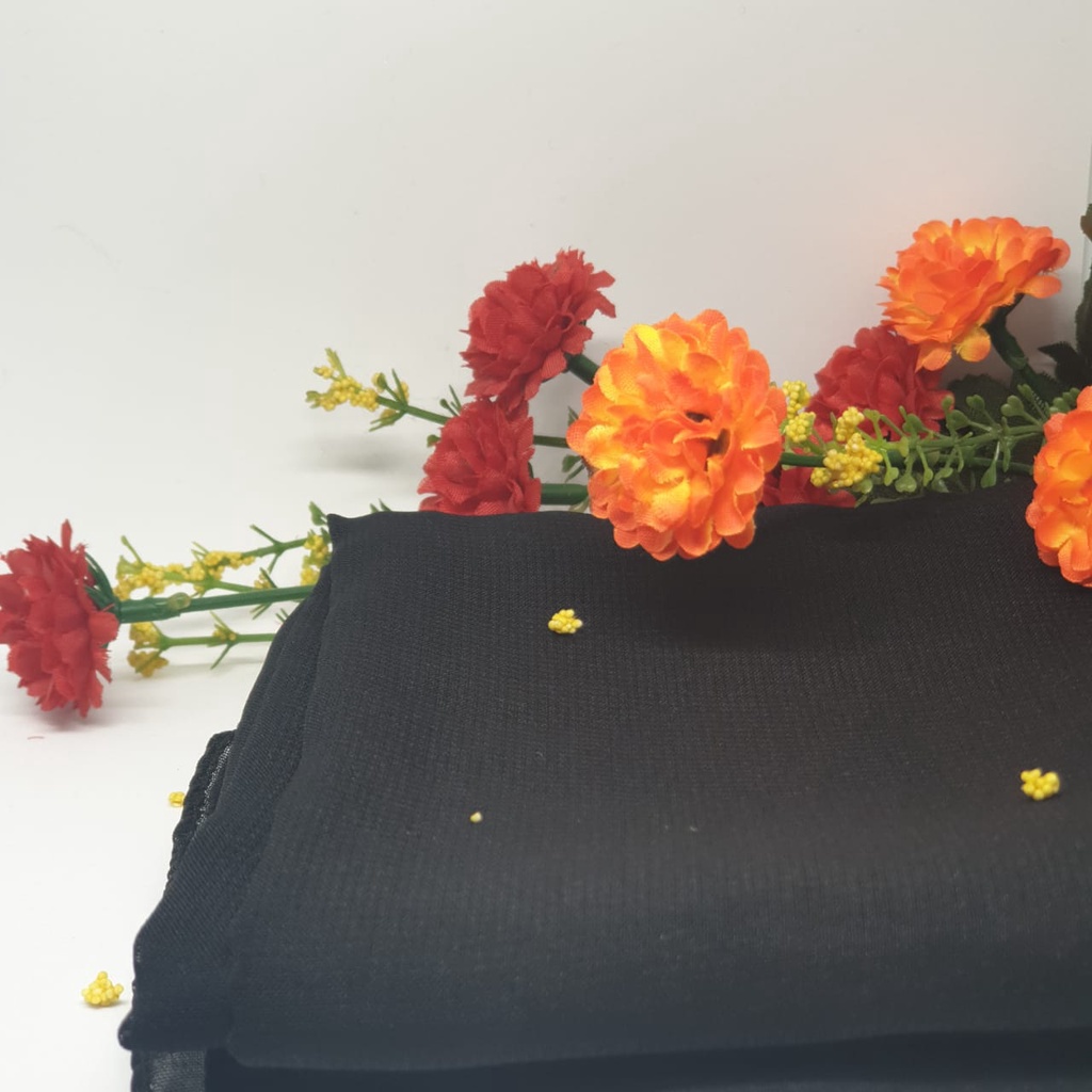PROMO KERUDUNG SEGI EMPAT BELLA SQUARE / JILBAB MUSLIM / HIJAB SEGI EMPAT POLOS TERBARU-Hitam