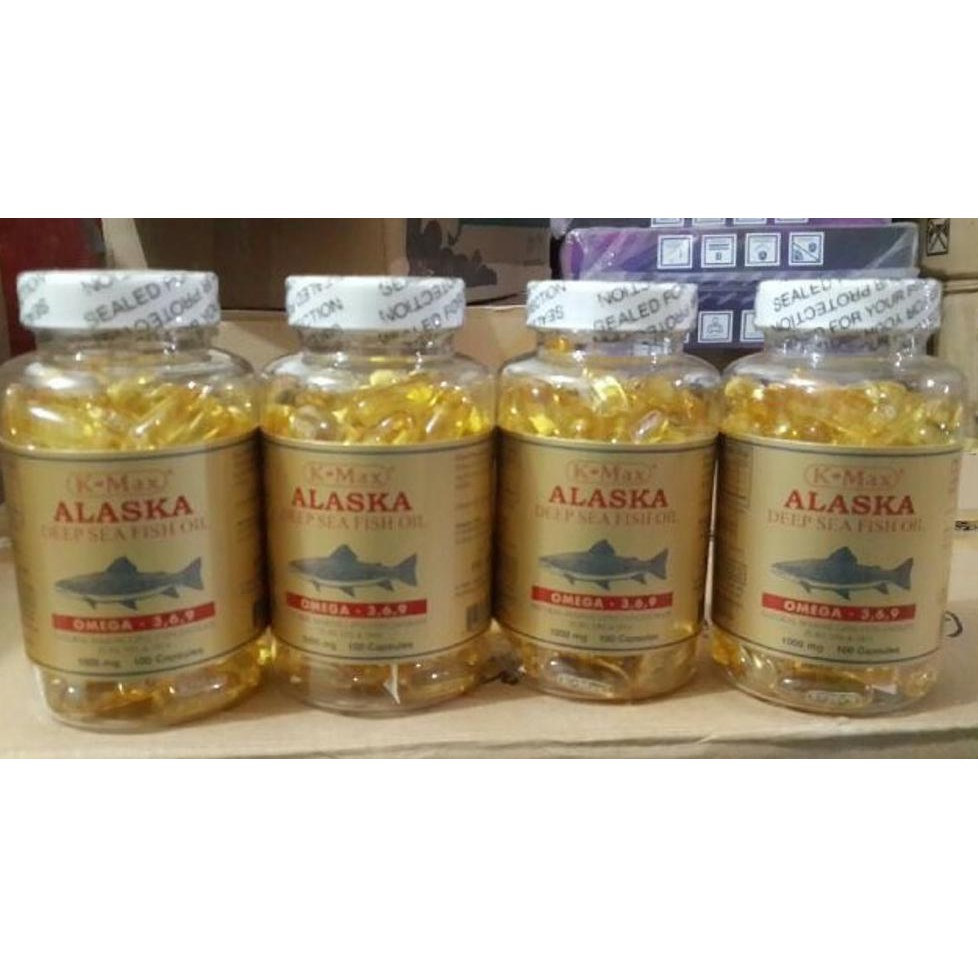 E0820 K-Max Alaska Deep Sea Minyak Ikan Alaska Omega 3 6 9 Diet Suplemen New