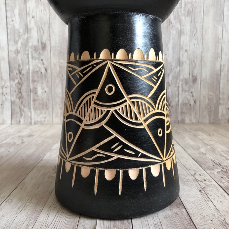 Kendang Gendang Jimbe Darbuka Pakai Mika 8 Inch Ukir Super Black Berkualitas