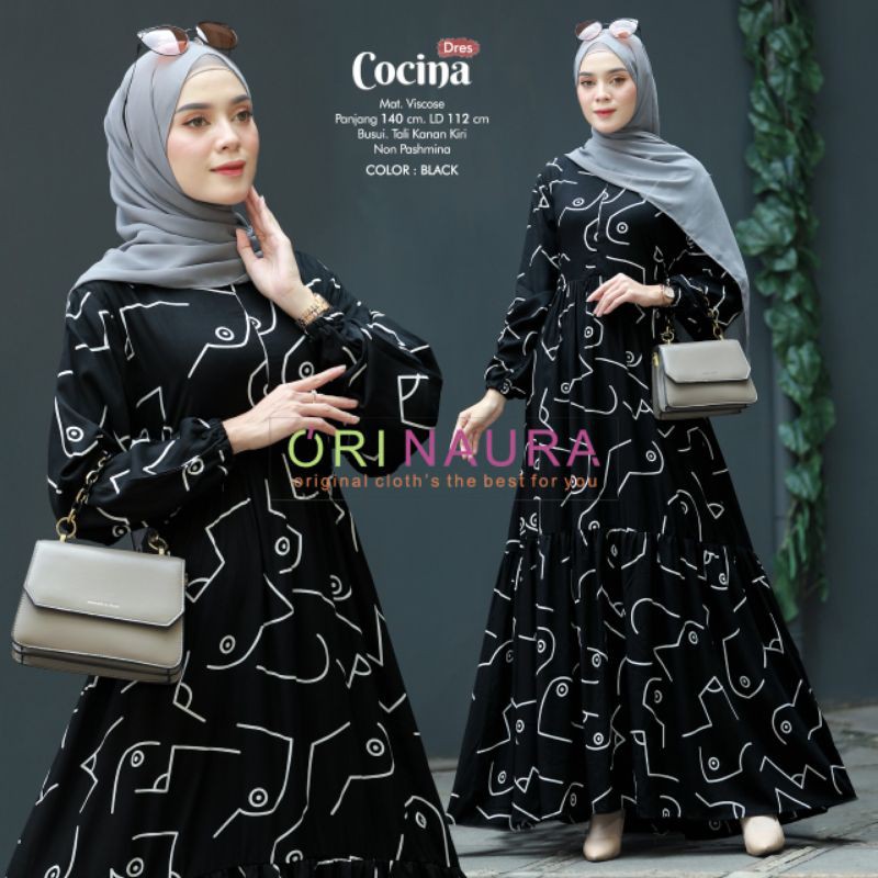 Cocina maxy dress rayon viscose busui ori naura